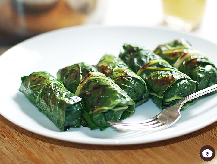 Rollitos de acelga al sartén