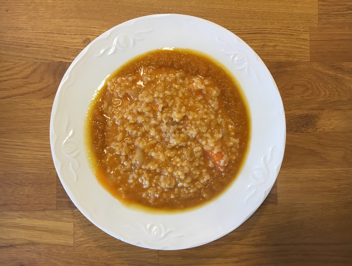 Arroz con calabaza y sobrasada