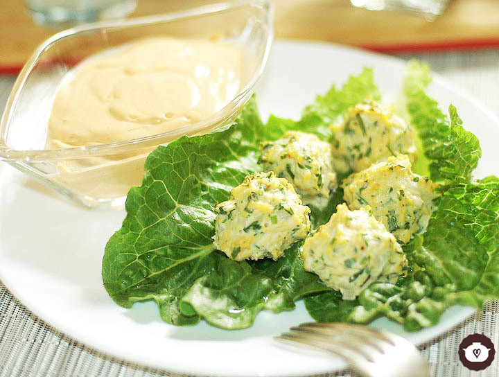 Bolitas de pollo rellenas