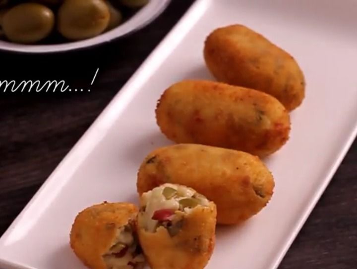 Croquetas de jamón y aceitunas