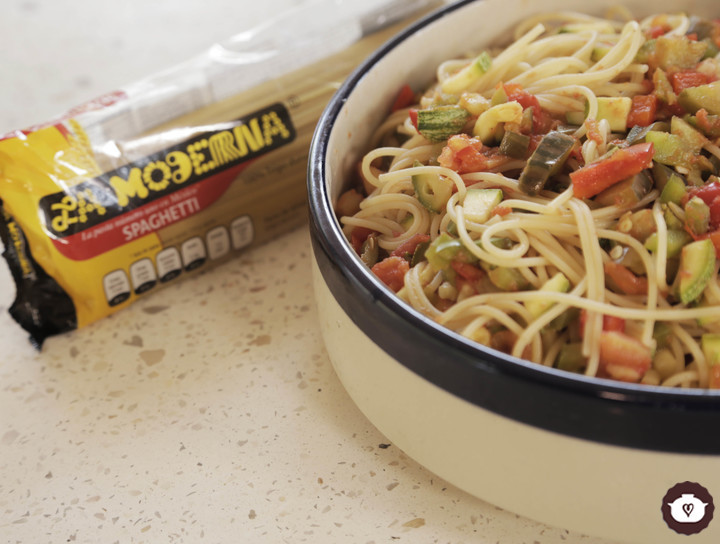 Spaghetti con vegetales