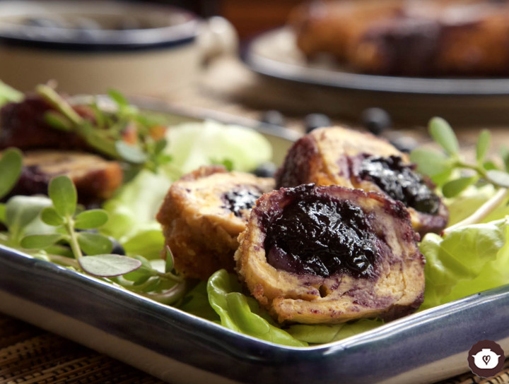Pechuga de pollo cordon blue con blueberry
