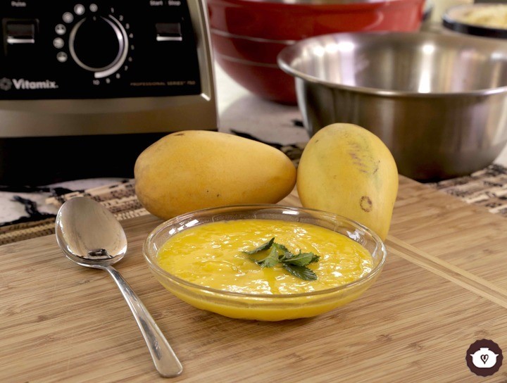 Postre helado de mango en Vitamix