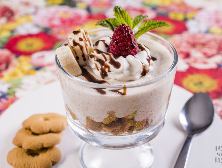 Mousse de plátano y chocolate