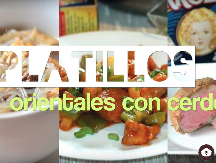 Menú del día oriental con cerdo