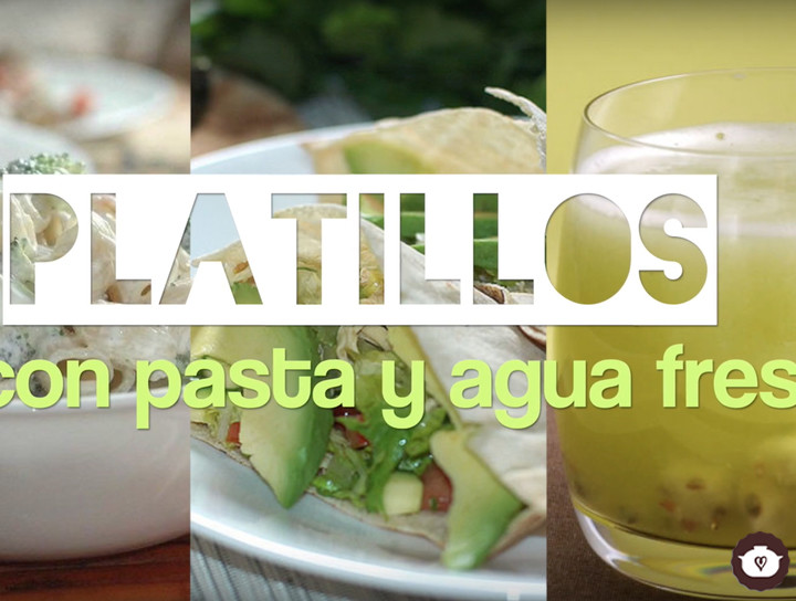 Menú del día con pastas y agua fresca