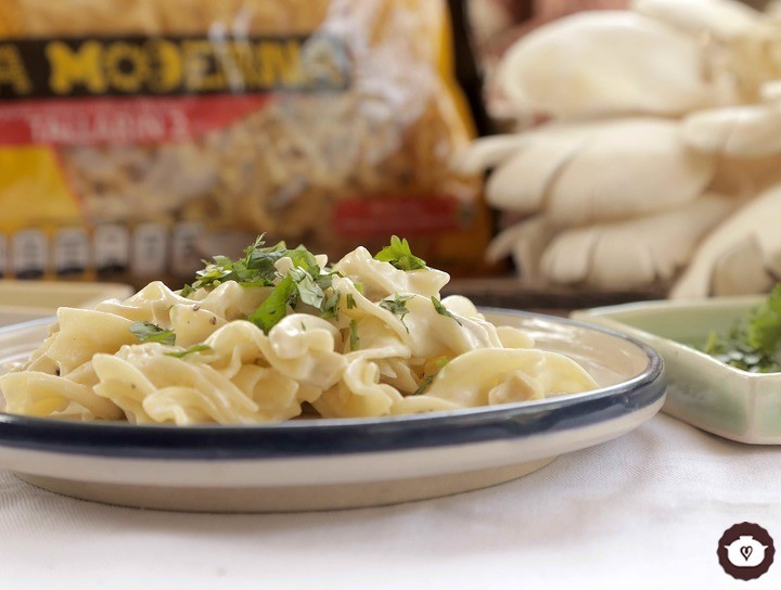 Pasta con salsa de setas
