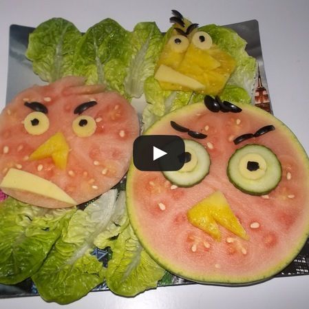 Angry Birds hechos con fruta