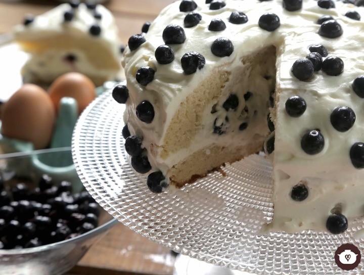 Pastel de blueberry y coco