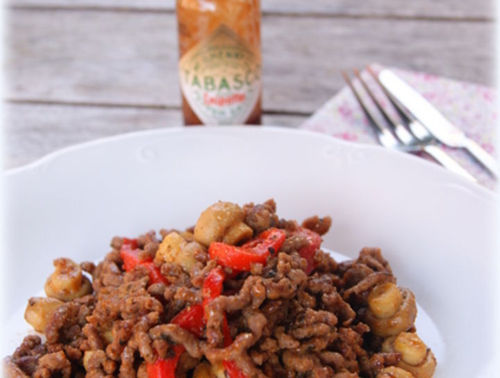 Salteado de carne chipotle