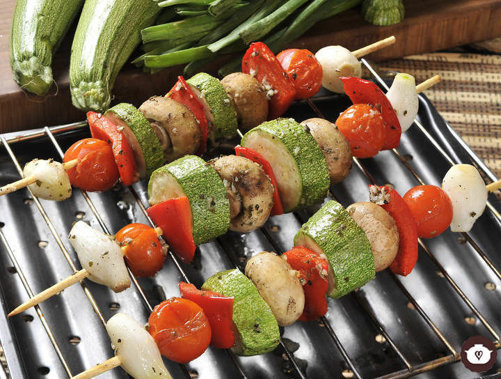 Brochetas vegetarianas