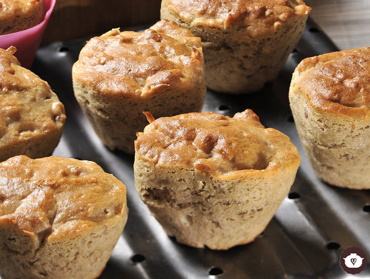 Cupcakes de plátano y nuez
