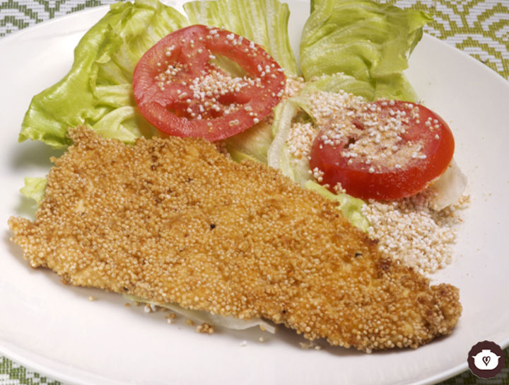 Milanesas de pollo empanizadas con amaranto