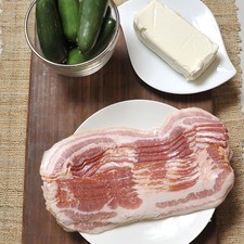 Ingredientes 6 piezas de chile jalapeño 190 gramos de queso crema 24 rebanadas de tocino ahumado